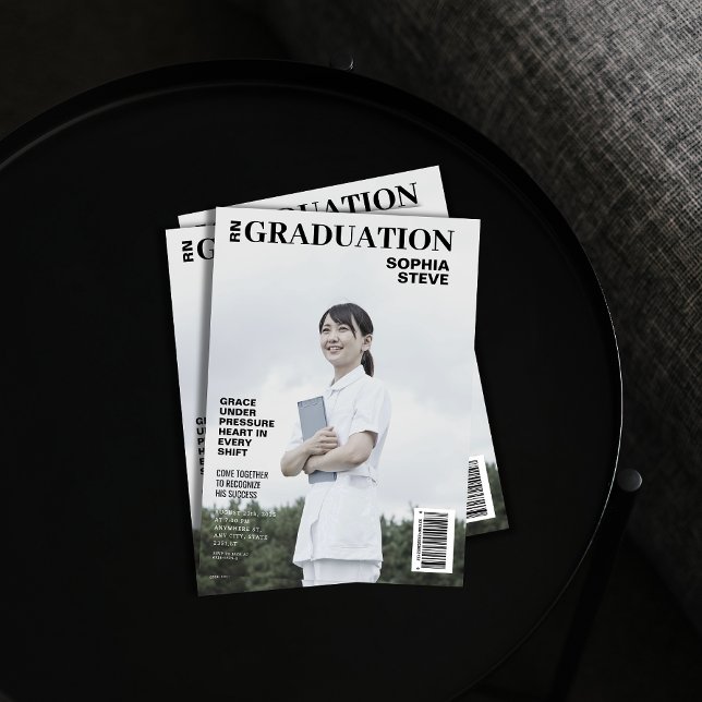 Invitation Diplôme photo simple de la revue infirmière RN (Créateur téléchargé)