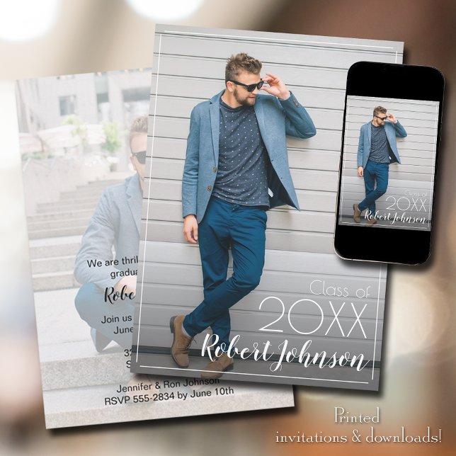 Invitation Diplôme photo tendance (Créateur téléchargé)