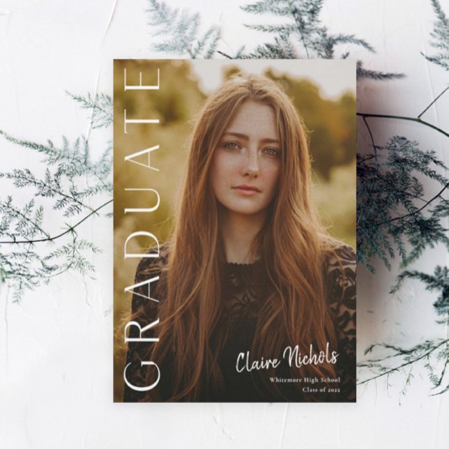 Invitation Diplôme Photo Vertical Moderne (Créateur téléchargé)