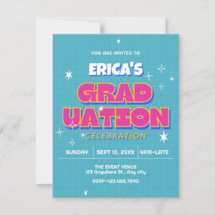 Invitation Diplôme pop rétro