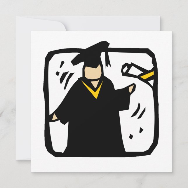 Invitation Diplômé recevant un diplôme (Devant)