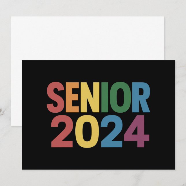Invitation Diplômé senior Fierté LGBT Arc-en-ciel 2024 (Devant / Derrière)