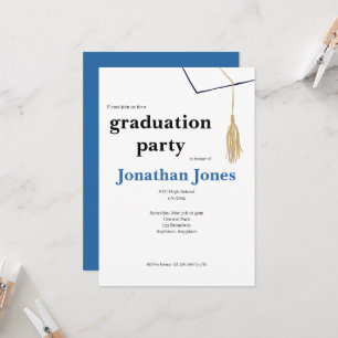 Invitation Diplômé Simple Casquette et Gland