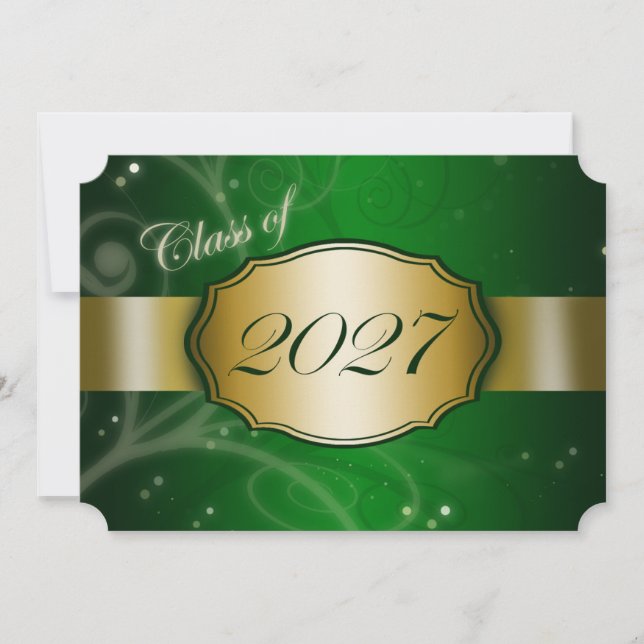 Invitation Diplôme Vert et Or 2027 (Devant)