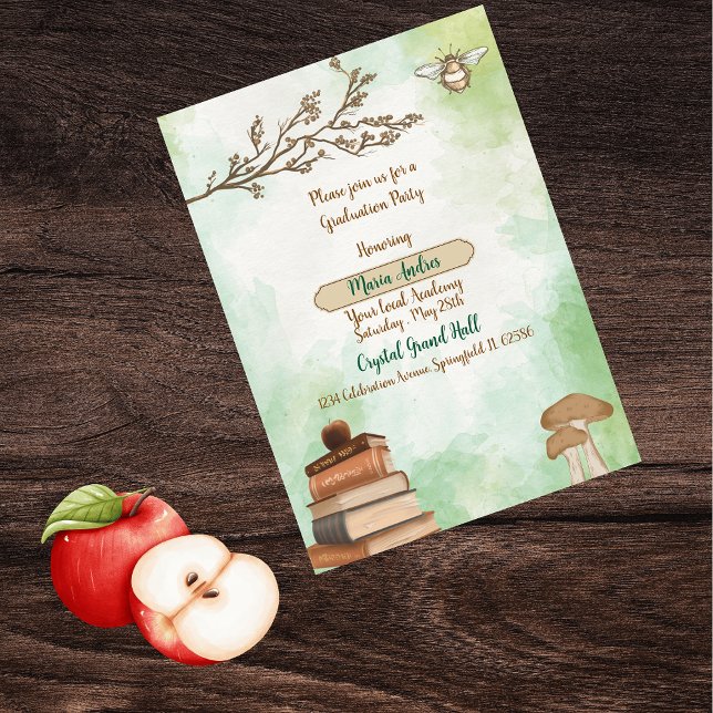 Invitation Diplôme vintage Pastel Green Whimsical (Créateur téléchargé)