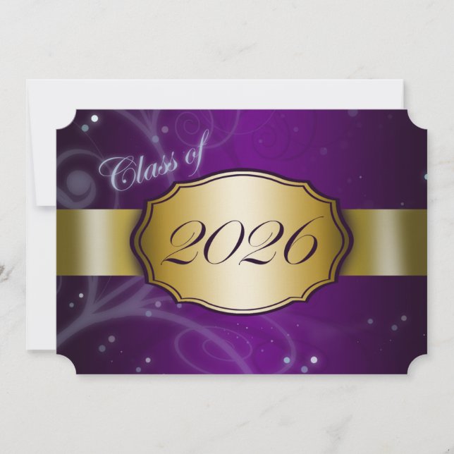 Invitation Diplôme Violet et Or 2026 (Devant)