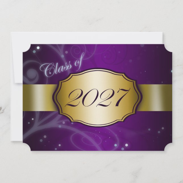 Invitation Diplôme Violet et Or 2027 (Devant)