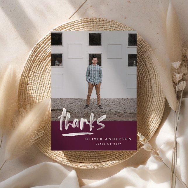 Invitation Diplôme violet script 3 photo merci (Créateur téléchargé)