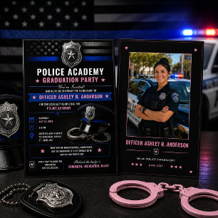 Invitation Diplomée de l'Académie de Police Féminine Ligne Bl