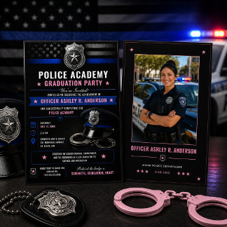 Invitation Diplomée de l'Académie de Police Féminine Ligne Bl
