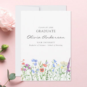 Invitation Diplômée infirmière florale 
