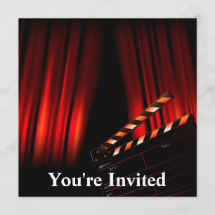 Invitation Directeur du tableau de bord du rideau de film rou