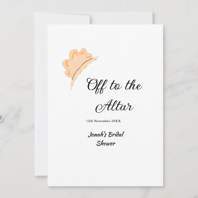 Invitation Direction de l'autel chapeau orange cap mariage no (Devant)