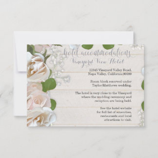 Invitation Directions routières de l'hôtel Rustic Wood Blush