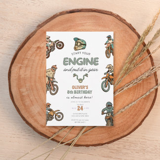 Invitation Dirt bike boy 8th birthday