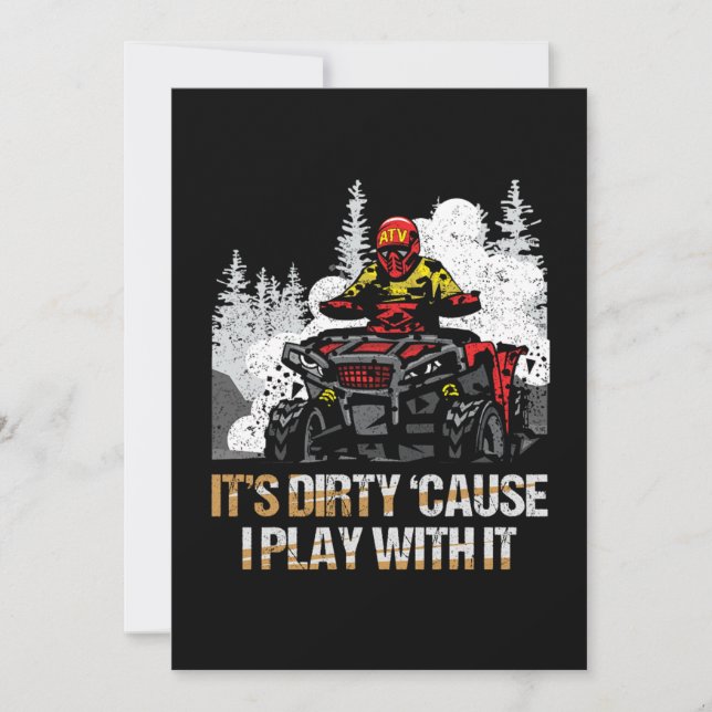 Invitation Dirty Mud Quad ATV Rider Motorsport Offroad Cadeau (Devant)