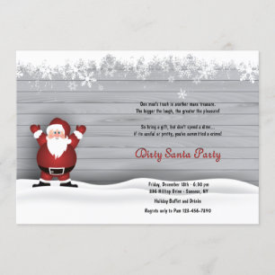Invitation Dirty Père Noël Secret Père Noël Party