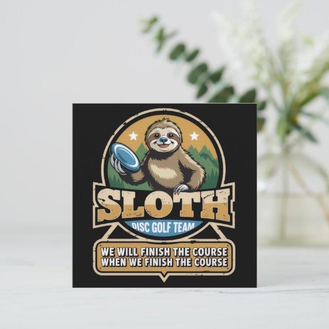 Invitation Disc Golfer Funny Sloth Disc Golf Player Golfer (Debout devant)