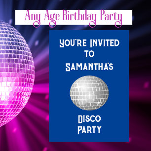 Invitation Disco Anniversaire Fête N'Importe Quel Âge Disco B