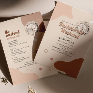 Invitation Disco Bachelorette Week-end avec Itinéraire