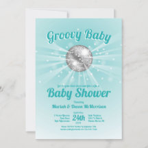 Disco Ball Baby shower Super Blue Boy