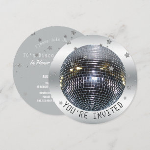 Invitation Disco Ball Birthday Party Disco Dance Party Circle