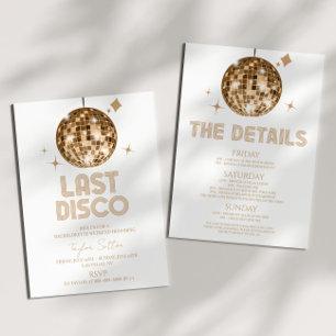Invitation Disco Ball Dernier Disco Bachelorette Week-end