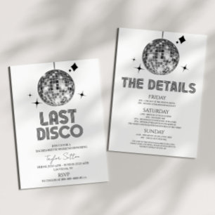 Invitation Disco Ball Dernier Disco Bachelorette Week-end