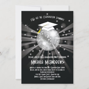 Invitation Disco Ball Graduation Party