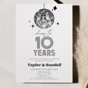 Invitation Disco Ball Joue À 10 Anniversaire Mariage