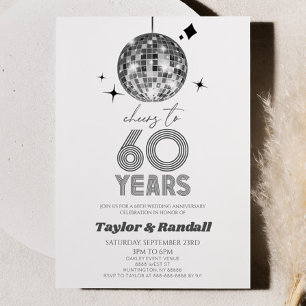 Invitation Disco Ball Joue À 60 Anniversaire Mariage