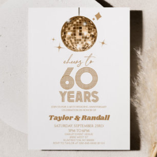 Invitation Disco Ball Joue À 60 Anniversaire Mariage