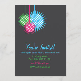 Invitation Disco Ball Party coloré