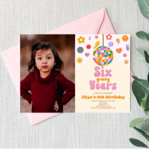 Invitation Disco Ball Six années Super 6e fête d'anniversaire