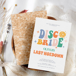 Invitation Disco Cowgirl Chic Peach Retro Bachelorette Party
