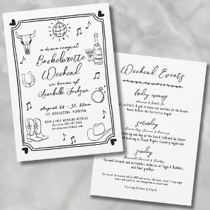 Invitation Disco Cowgirl Hand Drake Bachelorette Party