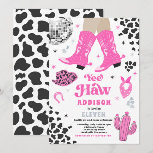 Invitation Disco Cowgirl Nashville Rodeo rose fête d'annivers