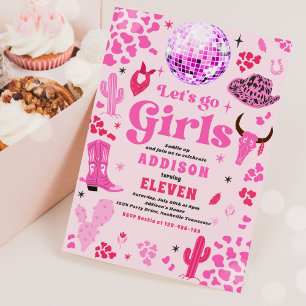 Invitation Disco Cowgirl Nashville Rodeo rose fête d'annivers