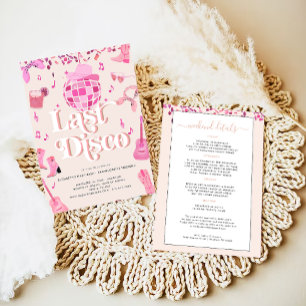 Invitation Disco Cowgirl Nashville Rose Rodeo   Bachelorette