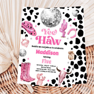 Invitation Disco Cowgirl Space Rodeo Country Girl Anniversair