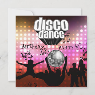 Invitation Disco Dance Anniversaire Fête Rétro