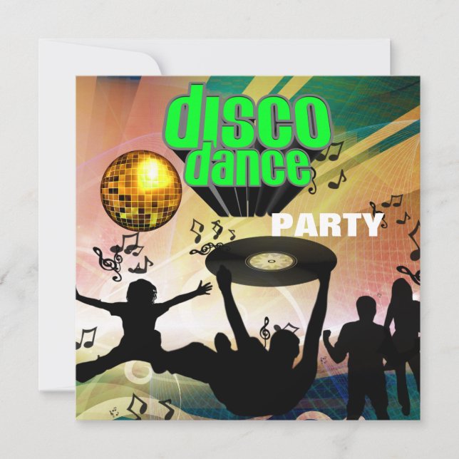 Invitation Disco Danse Party Rétro (Devant)