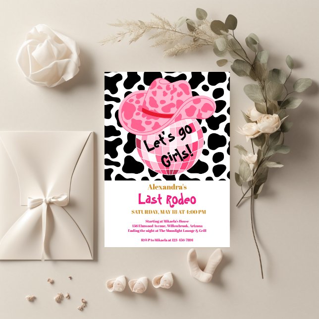 Invitation Disco Dernier Rodeo Cowgirl Fête des mariées (Créateur téléchargé)