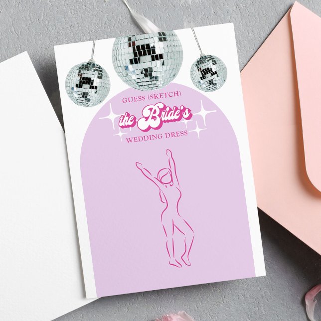 Invitation Disco Guess Dress Fête des mariées Game Card (Créateur téléchargé)