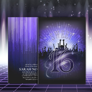 Invitation Disco Lights Sweet 16 Violet ID777
