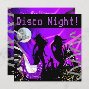 Invitation Disco Nuit Purple Danse Or Black Parties scintilla