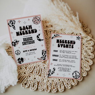 Invitation Disco Retro Cowgirl Bachelorette Rodeo Nashville