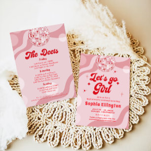 Invitation Disco Retro les années 70 Bachelorette Heekend Iti