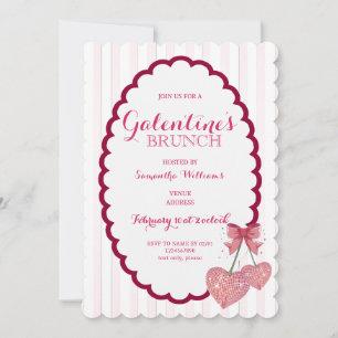 Invitation Disco Tendance Coquette Dentelle Rouge Galentine's