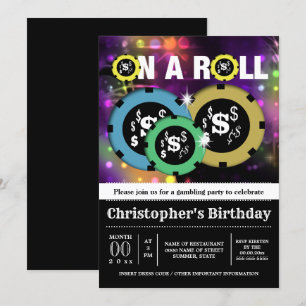 Invitation Discothèque de la partie des puces de roulette de 